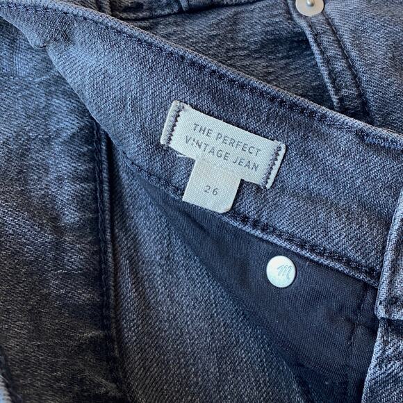 Madewell The‎ Perfect Vintage Jean Faded Black High Rise Tapered Denim Size 26 - Picture 8 of 11